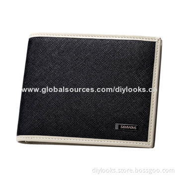 SAMMONS 2-fold Cross Texture Wallet for Men (Black)